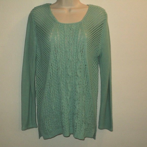 Design History Size M Pullover Sweater Aqua Teal - Picture 1 of 3